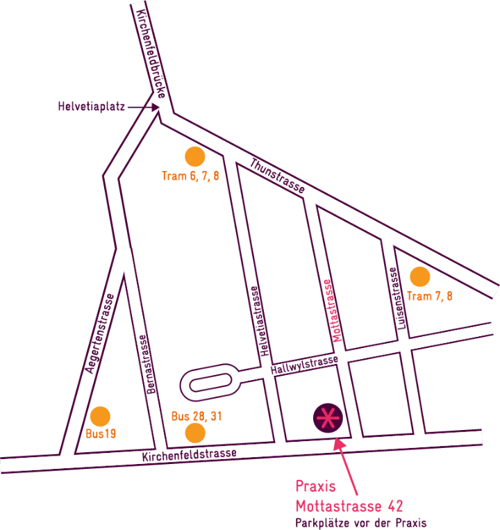 Lageplan der Praxis von Simone Kaufmann-Gernet